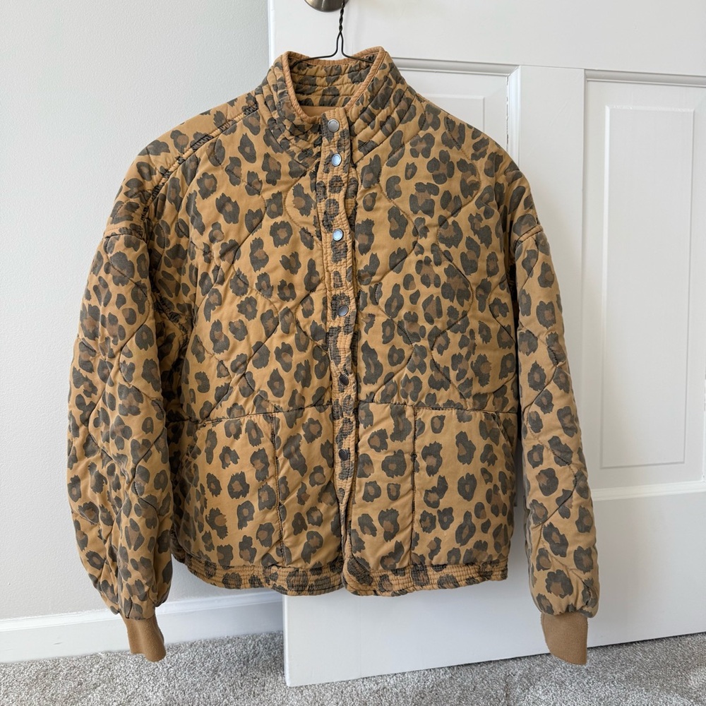 Blank NYC Leopard Animal Print Quilted Jacket